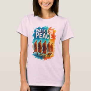 Camiseta Caminhada pela Paz – Arte Splash do Monge Chuvoso