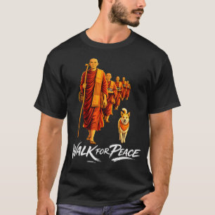 Camiseta Caminhada pela Paz Zen Budistas Monges Aloka
