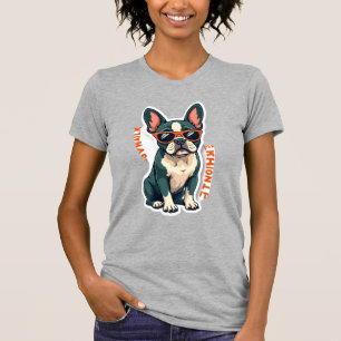 Camiseta Caminhada Vintage Vou Pensar Nisso French Bulldog 
