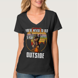 Camiseta Caminhando Camping Cute Bear Você Nunca Velho Para