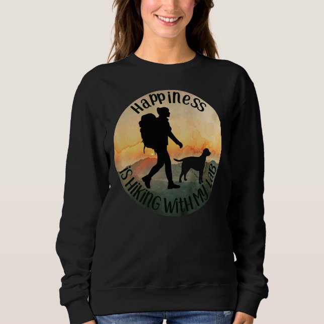 Camiseta Caminhando Com Labrador Retriever Para Mulheres E  (Frente)