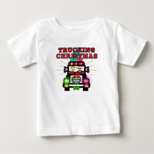 Camiseta Caminhando de Natal com Papai Noel na Roda
