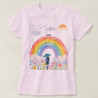 Camiseta Caminhando em Direção aos Arcos-íris – Ilustração