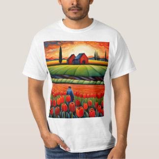 Camiseta Caminhando entre os Campos de Tulip 1