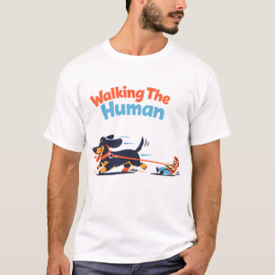 Camiseta Caminhando O Humano Design De Cartoon Engraçado Pa