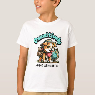 Camiseta Caminhando Pawsitivamente com meu amigo (Cão)