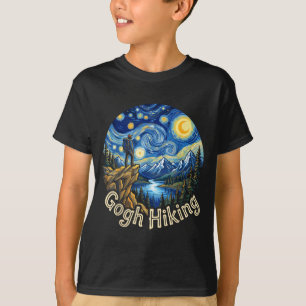 Camiseta Caminhante engraçado gogh caminhada noite estrelad