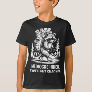 Camiseta Caminhante medíocre excelente lancheiro guaxinim e