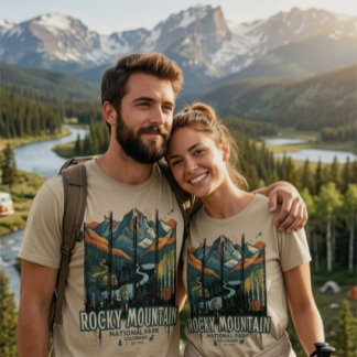 Camiseta Caminhante Vintage Parque Nacional Montanha Rochos
