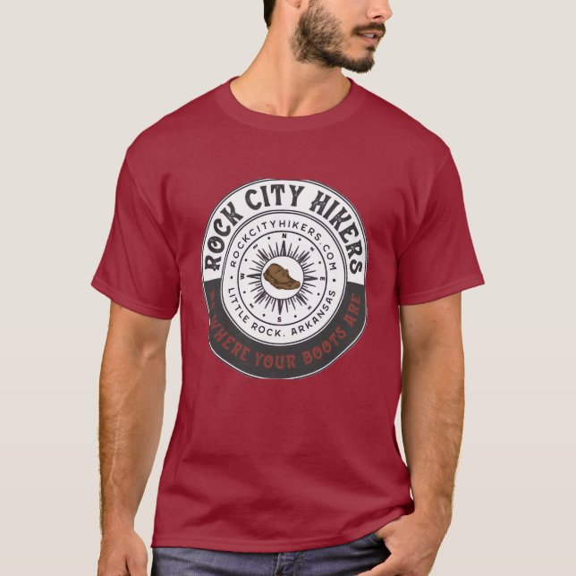 Camiseta Caminhantes da Rock City Vermelho (Frente)