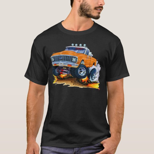 Camiseta Caminhão 1970-72 da laranja de Chevy CK1500 (Frente)