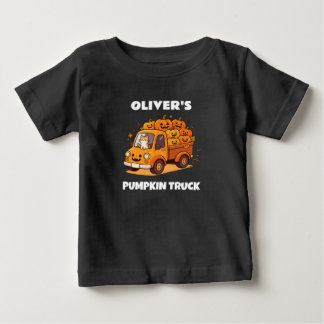 Camiseta Caminhão Abobora Fofa Nome Personalizado Meninos H