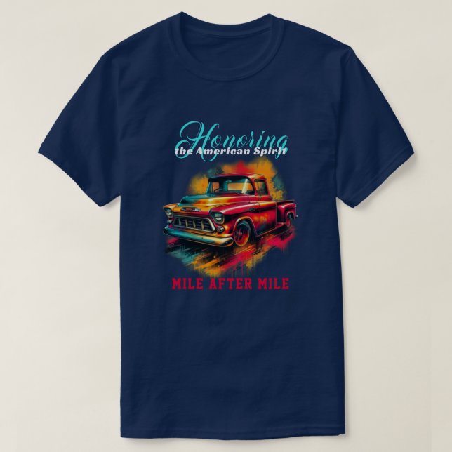 Camiseta Caminhão Americano Clássico (Frente do Design)