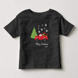 Camiseta Caminhão Antigo Árvore de Natal Feliz Natal Famíli