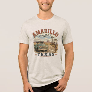 Camiseta Caminhão Antigo da Rota Histórica 66 de Amarillo T