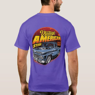 Camiseta Caminhão Clássico Americano de Aço Vintage