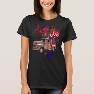 Camiseta Caminhão da Fazenda de bandeira americana 4 de jul
