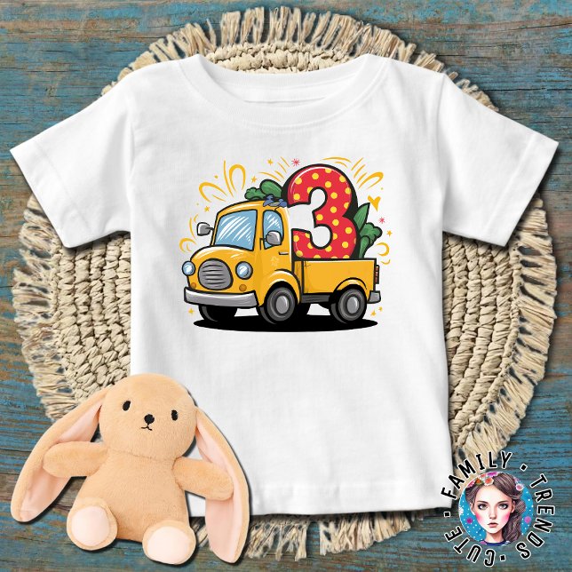 Camiseta Caminhão de 3º Aniversário  (Criador carregado)