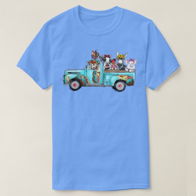 Camiseta Caminhão de animais de Fazenda giro para crianças  (Frente do Design)