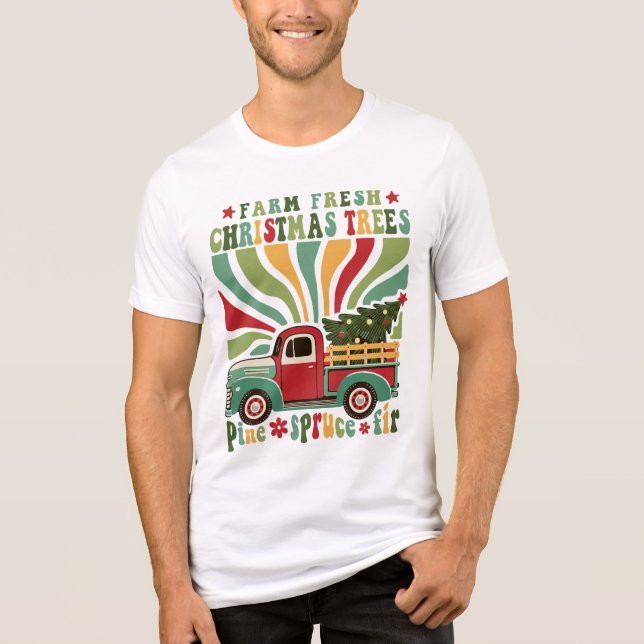 Camiseta Caminhão de Árvores Frescas da Fazenda de Natal Bo (Frente)