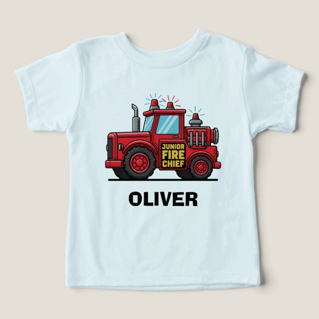 Camiseta Caminhão de Bombeiro Júnior (Design frontal)