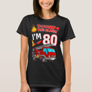 Camiseta Caminhão de Bombeiros Aniversário de 80 anos Bombe