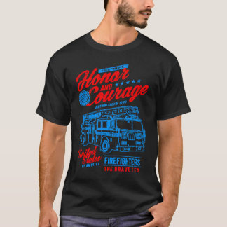 Camiseta Caminhão de Bombeiros de Honra e Coragem