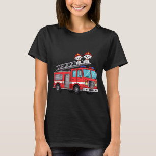 Camiseta Caminhão de Bombeiros Engraçado Dalmatas Crianças