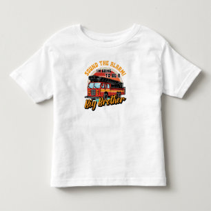 Camiseta Caminhão de Bombeiros Irmão Mais Velho Soe o Alarm