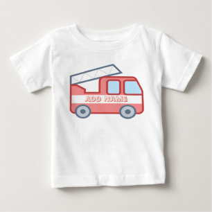 Camiseta Caminhão de Bombeiros Personalizar Com Nome