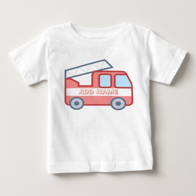 Camiseta Caminhão de Bombeiros Personalizar Com Nome (Frente)