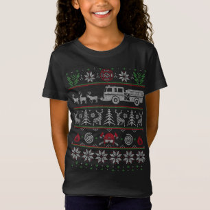 Camiseta Caminhão de bombeiros puxado por Reindeer Ugly Chr