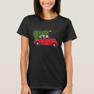 Camiseta Caminhão de Carro Vermelho de Natal Panda Bear com