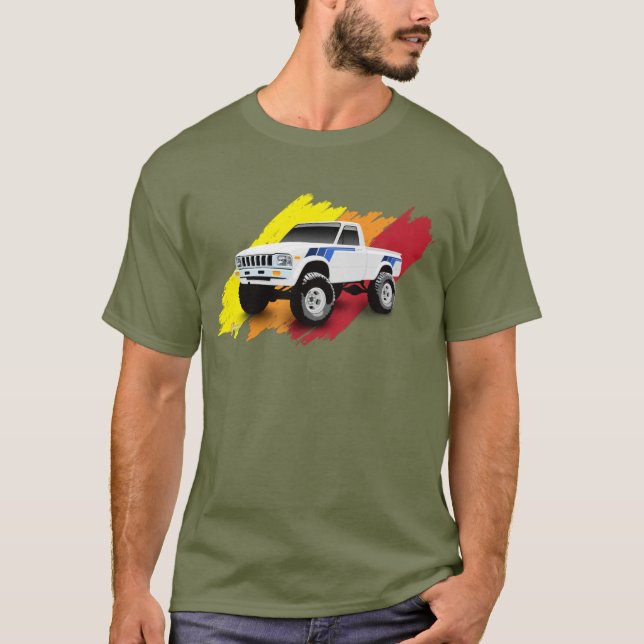 Camiseta Caminhão de coleta clássico 1983 Hilux 4wd (Frente)