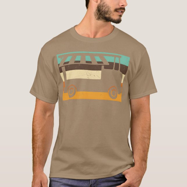 Camiseta Caminhão de comida retrô engraçado desgastado (Frente)