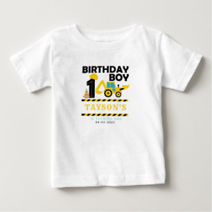 Camiseta Caminhão de Construção 1º Aniversário Festa Infa