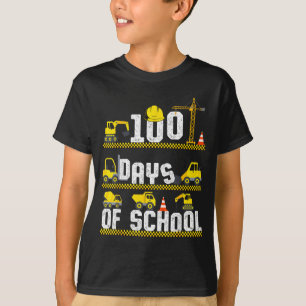 Camiseta Caminhão de Construção 100 Dias de Escola 100º Dia