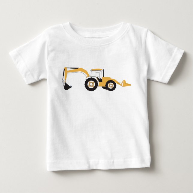 Camiseta Caminhão de Construção com Retroescavadeira (Frente)