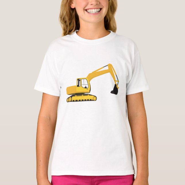 Camiseta Caminhão de Construção da Escavadora (Frente)