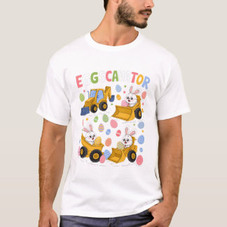 Camiseta Caminhão de Construção de Caça de Ovos de Páscoa d