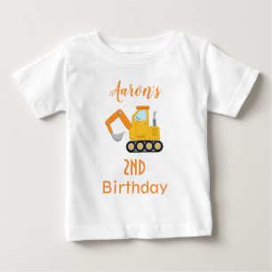 Camiseta Caminhão de Construção de Menino de Aniversário
