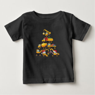 Camiseta Caminhão de Construção Escavadeira de Natal Árvore