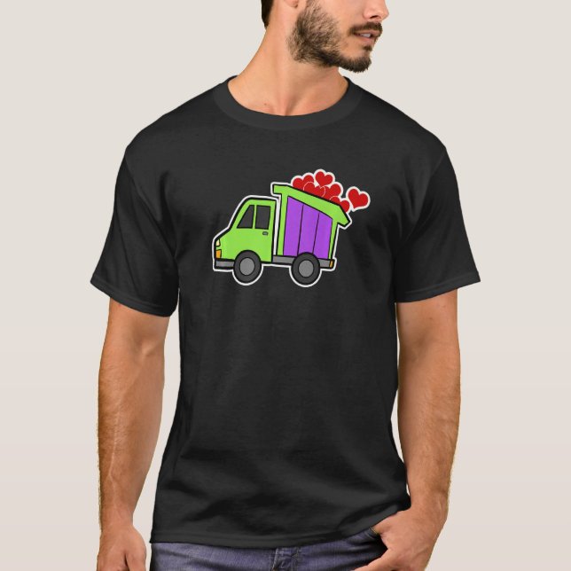 Camiseta Caminhão de Construção Escavadeira Local de Constr (Frente)