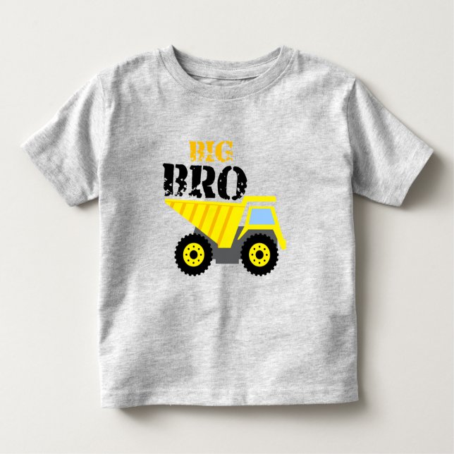 Camiseta Caminhão de descarga amarelo da construção do mano (Frente)