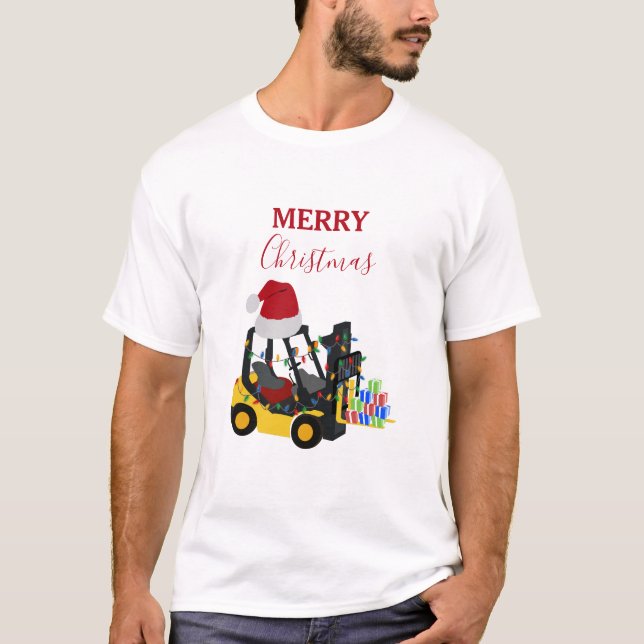 Camiseta Caminhão de empilhadeira de Natal (Frente)
