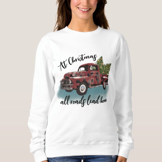 Camiseta Caminhão de Fazenda e Árvores de Natal (Frente)