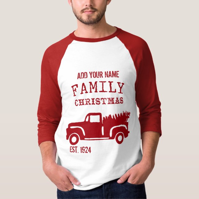 Camiseta Caminhão de Fazenda Personalizado do Nome da Famíl (Frente)