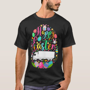 Camiseta Caminhão de felz pascoa em coelhos coloridos
