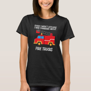 Camiseta Caminhão de Fogo legal para Homens Crianças Bombei