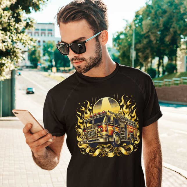 Camiseta Caminhão De Fogo Nas Chamas (Criador carregado)